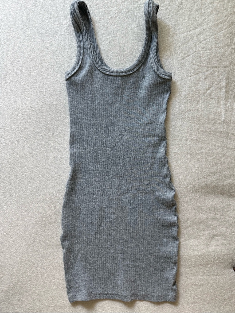 Signature8 Gray Ribbed Tank Mini Dress